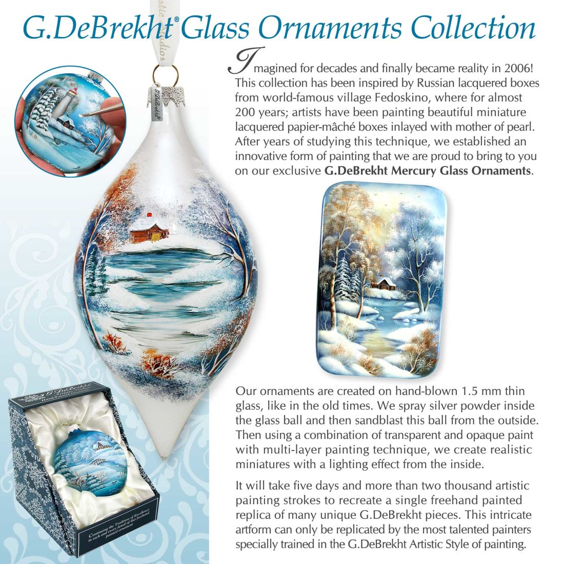 Happy Snowman Glass Ornament Set of 3 by D. Gelsinger - Christmas Santa Snowman Decor - 73743-S3-DG