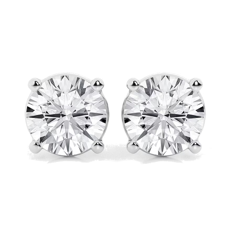 0.50 CTW Lab Grown Diamond Studs Earrings - G/VS Clarity in 14k Gold Over Sterling