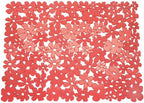 iDesign Blumz Floral Red Flexible Plastic Large Sink Protector Mat