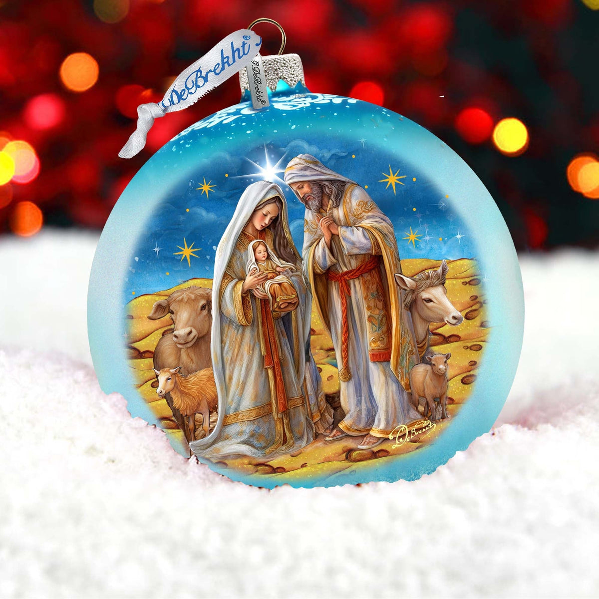Betelhem Miracle Large Balls, Limited Edition Mercury Glass Ornament by G.Debrekht - Nativity Holiday Decor - 73939