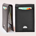 Avera Group Slim Genuine Leather Rfid Blocking Bifold Wallet With Money Clip