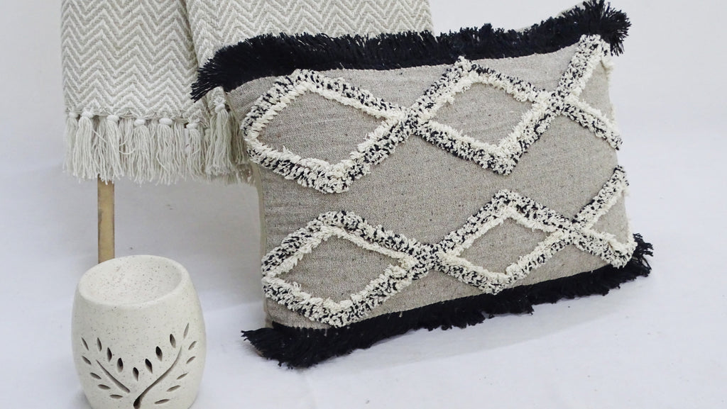 Tufted Decorative Pillow for Living Room 16"x 22"