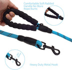 5 FT Thick Highly Reflective Dog Leash-Red