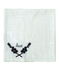 Vibhsa Cotton Table Napkins | Set of 4, "Love" Embroidery, 20"x20"