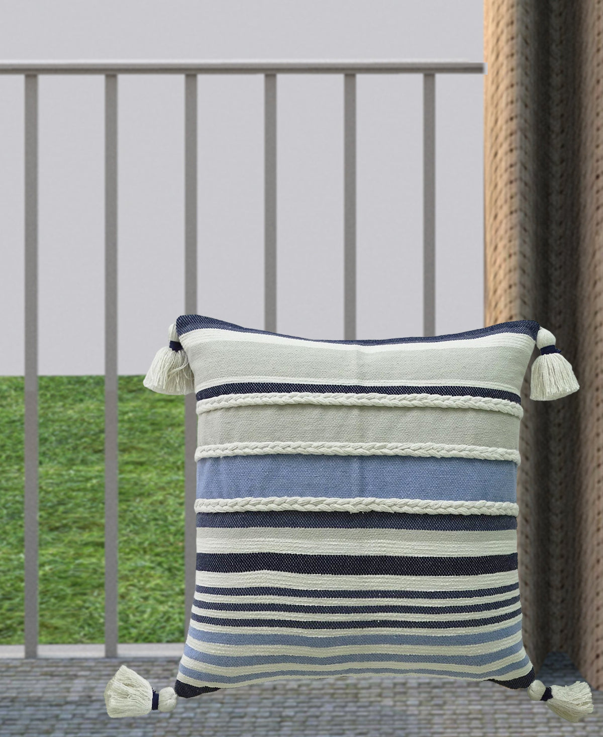 Pillow Handwoven braided Textured Stripe Decor