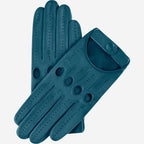 Alessa (turquoise) - Classic Italian lambskin leather driving gloves