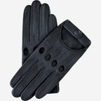 Alessa (black) - Classic Italian lambskin leather driving gloves & touchscreen feature