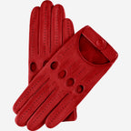Alessa (red) - Classic Italian lambskin leather driving gloves