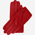 Alessa (red) - Classic Italian lambskin leather driving gloves