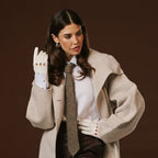 Alessa (white) - Classic Italian lambskin leather driving gloves