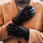Alessandro (black) - Italian lambskin leather gloves with cashmere lining & touchscreen feature