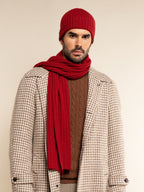 Milano (red) - Italian 100% cashmere ribbed beanie (unisex)
