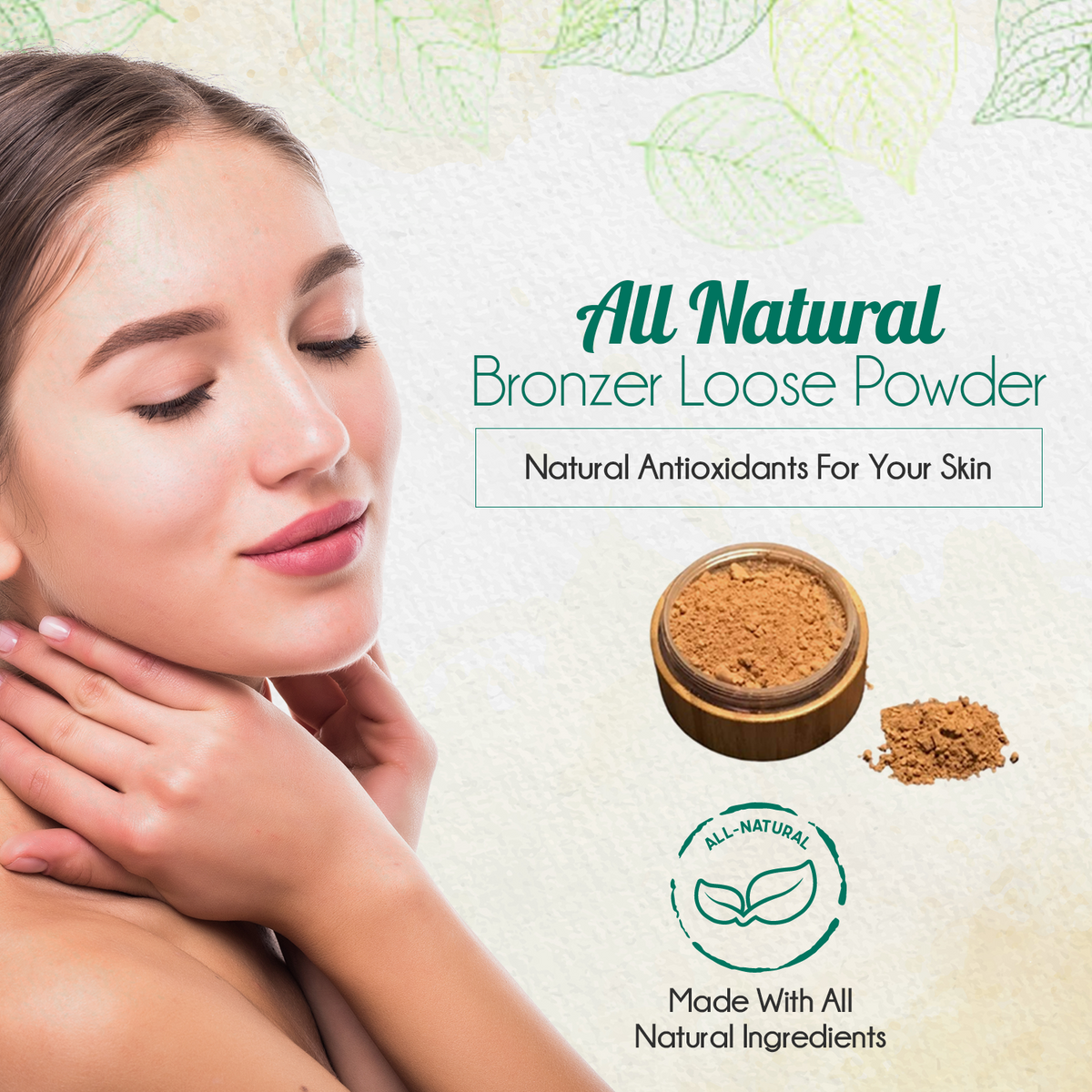 All-Natural Bronzer Loose Powder. Eco-Friendly