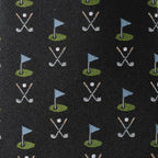 Golf Course Black Silk Men's Tie