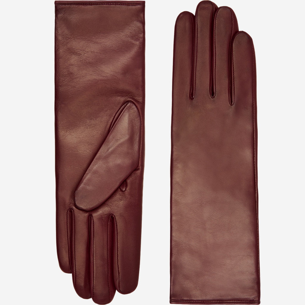 Camilla (xb) - Italian long leather winter gloves with luxurious cashmere lining