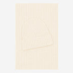 Milano (cream) - Italian 100% cashmere ribbed beanie (unisex)