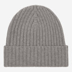 Milano (light grey) - Italian 100% cashmere ribbed beanie (unisex)