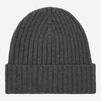 Milano (dark grey) - Italian 100% cashmere ribbed beanie (unisex)
