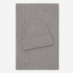Milano (light grey) - Italian 100% cashmere ribbed beanie (unisex)