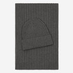 Milano (dark grey) - Italian 100% cashmere ribbed beanie (unisex)