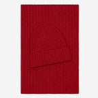 Milano (red) - Italian 100% cashmere ribbed beanie (unisex)