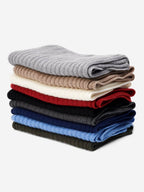 Napoli (black) - Italian 100% cashmere ribbed scarf (unisex)