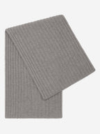 Napoli (light grey) - Italian 100% cashmere ribbed scarf (unisex)