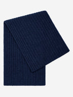 Napoli (navy blue) - Italian 100% cashmere ribbed scarf (unisex)