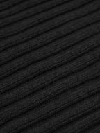 Napoli (black) - Italian 100% cashmere ribbed scarf (unisex)