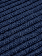 Napoli (navy blue) - Italian 100% cashmere ribbed scarf (unisex)