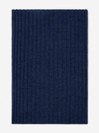 Napoli (navy blue) - Italian 100% cashmere ribbed scarf (unisex)