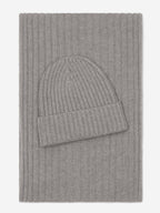 Napoli (light grey) - Italian 100% cashmere ribbed scarf (unisex)