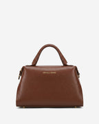 Cecilia (brown) - Italian calf leather women's handbag (with shoulder strap)