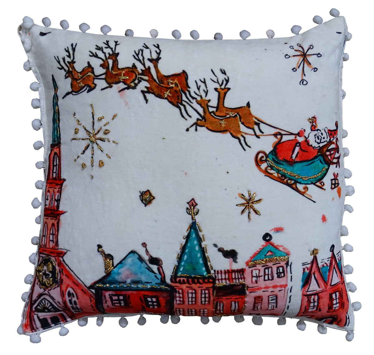 Santa Decorative Holiday Pillow 18"X18"