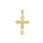 14k Two Tone Gold Cross Pendant