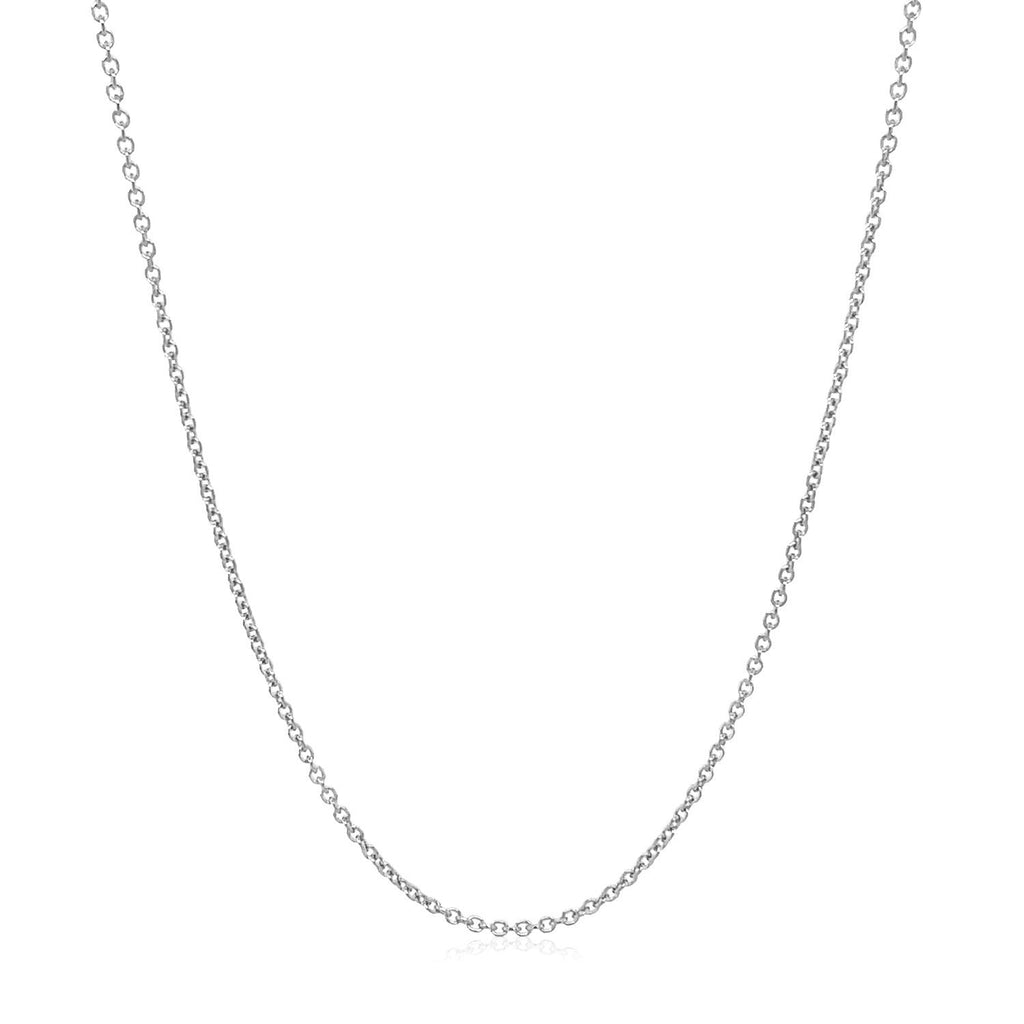 14k White Gold Round Cable Link Chain (1.20 mm)