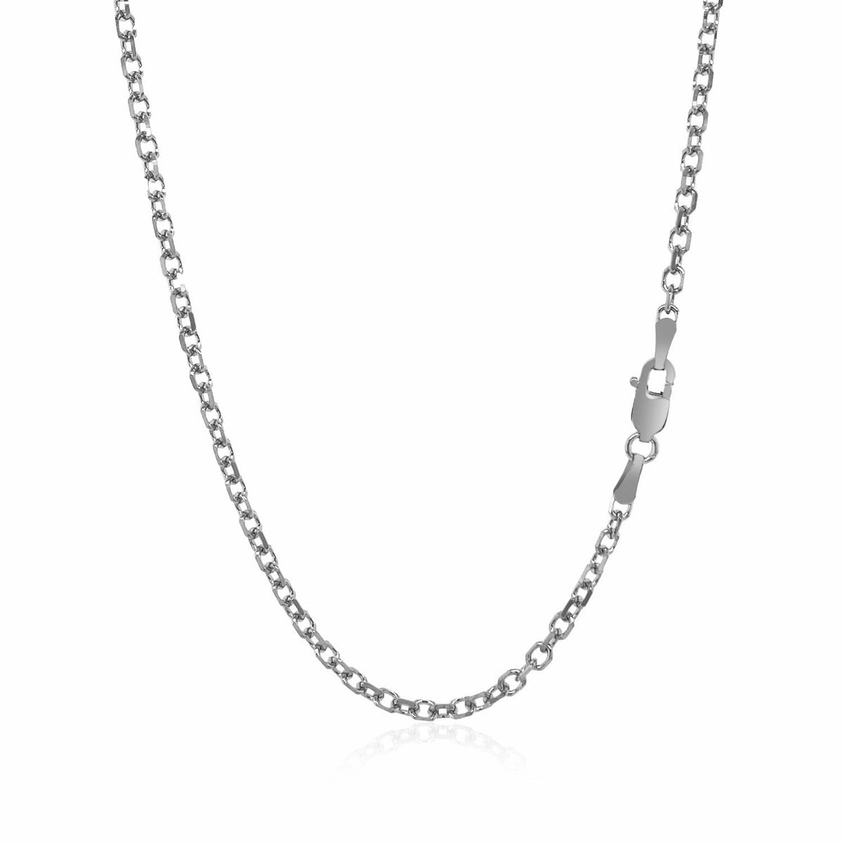 Sterling Silver Rhodium Plated Cable Chain (2.75 mm)