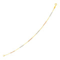 14k Tri Color Gold Station Bracelet with Textured Beads (2.10 mm)