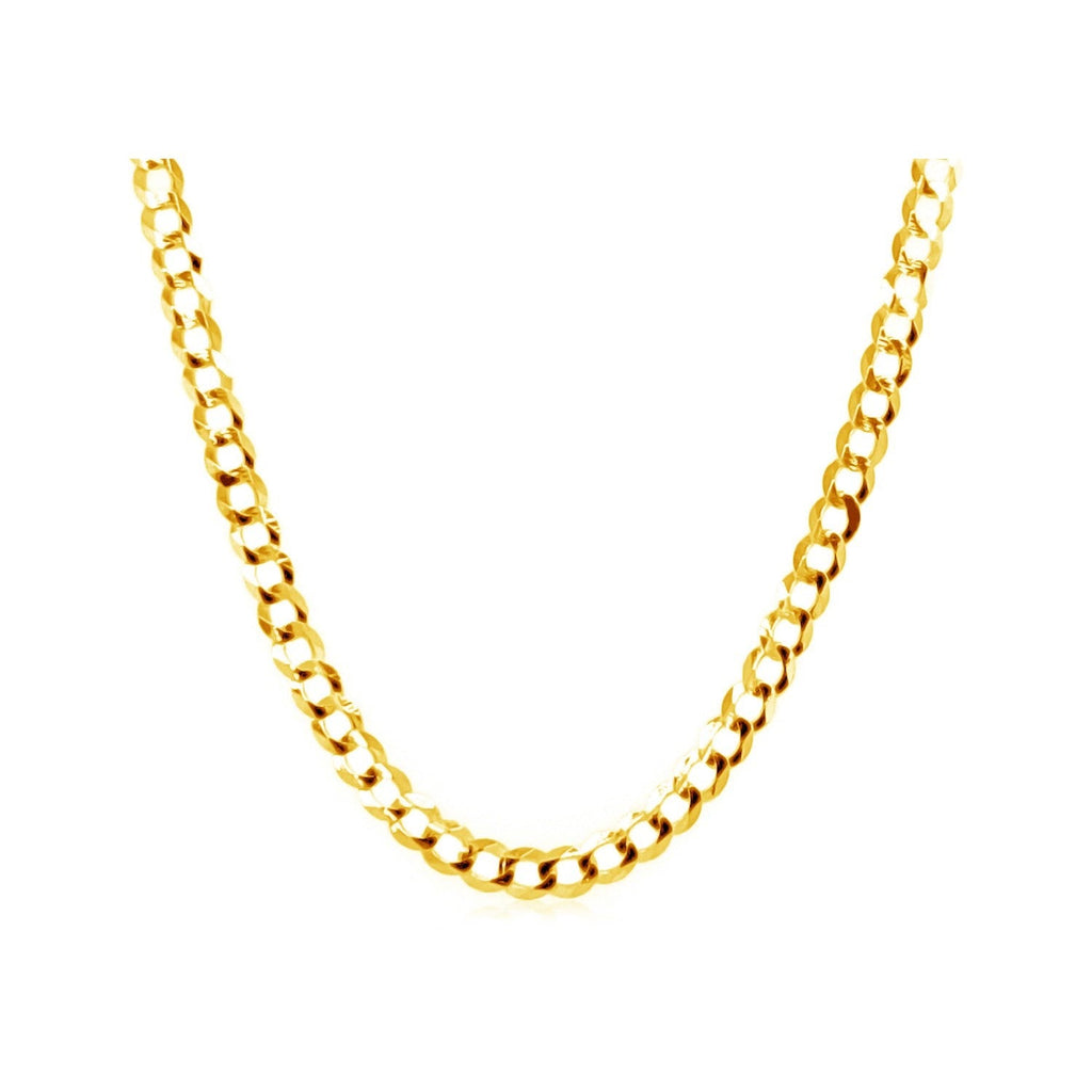 2.6mm 14k Yellow Gold Solid Curb Chain