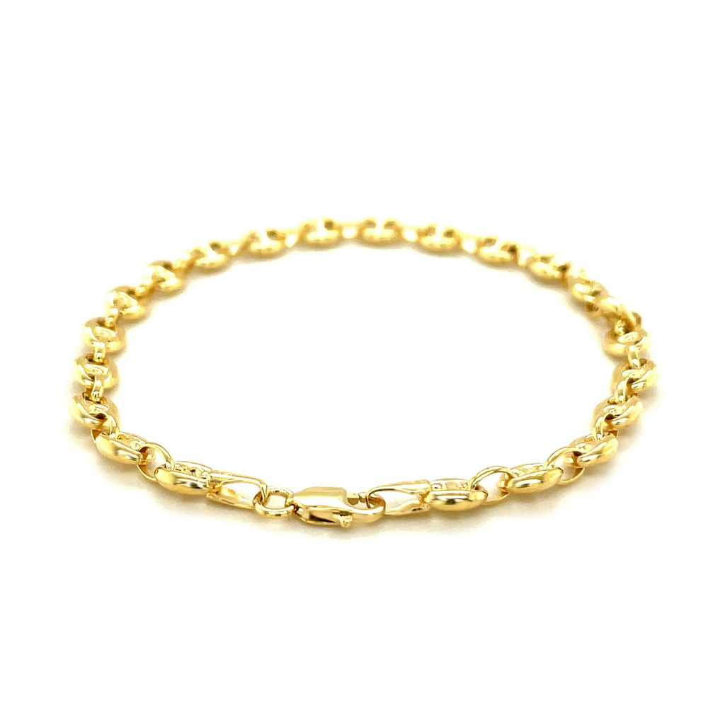4.7mm 14k Yellow Gold Puffed Mariner Link Bracelet