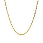 2.5mm 10k Yellow Gold Solid Diamond Cut Rope Chain