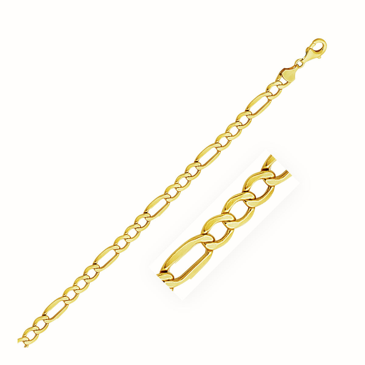 14k Yellow Gold Lite Figaro Chain (6.60 mm)