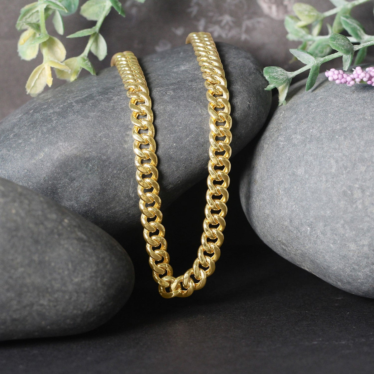 6.15mm 10k Yellow Gold Semi Solid Miami Cuban Chain