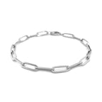14K White Gold Bold Paperclip Chain Bracelet