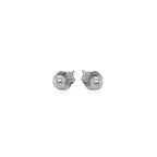 14k White Gold Spherical Stud Earrings (3mm)
