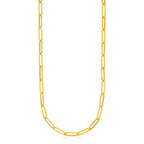 14k Yellow Gold Textured Paperclip Chain (3.50 mm)