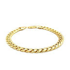 6.6mm 10k Yellow Gold Semi Solid Miami Cuban Bracelet