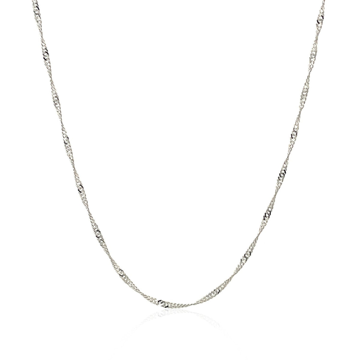 14k White Gold Singapore Chain (1.30 mm)