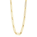 14k Yellow Gold High Polish Elongated Paperclip Jax Link Necklace