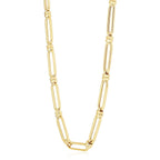 14k Yellow Gold High Polish Elongated Paperclip Jax Link Necklace